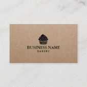 Cute Cupcake Home Bakery Rustic Kraft Visitekaartje (Voorkant)