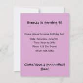 Cute Cupcake Kitty Cat Fairy Invitation d'annivers (Dos)