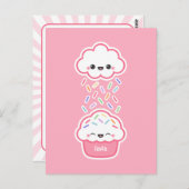 Cute Cupcake met Sprinkles Briefkaart (Voorkant / Achterkant)