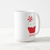 Cute Cupcake Mug de Noël personnalisé (Devant droit)
