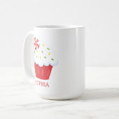 Cute Cupcake Mug de Noël personnalisé (Devant gauche)