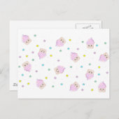 Cute cupcake-patroon briefkaart (Voorkant / Achterkant)