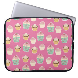 Cute cupcake-patroon laptop sleeve