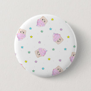 Cute cupcake-patroon ronde button 5,7 cm
