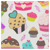 Cute Cupcake Patroon Stof (Close Up)