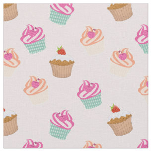 Cute cupcake-patroon stof