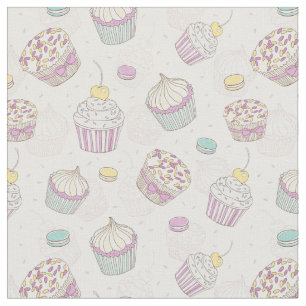Cute cupcake-patroon stof