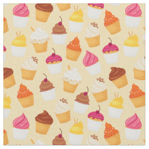 Cute cupcake-patroon stof
