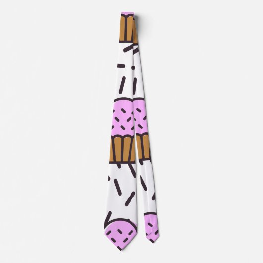 Cute Cupcake Patroon Stropdas (Voorkant)