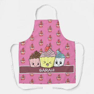Cute Cupcake Pattern Kawaii Pink Baker Roos Gold Schort