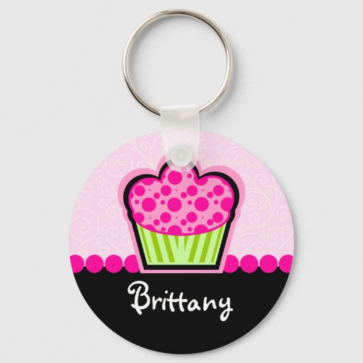 Cute Cupcake, persoonlijke Sleutelhanger (Voorkant)