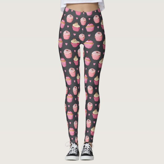 Cute Cupcake Print Leggings (Voorkant)