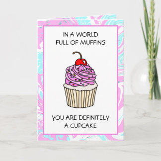 Cute Cupcake Pun Friendship Kaart
