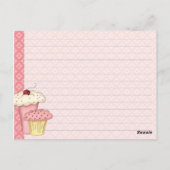 Cute Cupcake Recipcards Briefkaart (Achterkant)