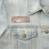 Cute Cupcake, Roos Gold Glitter Naamplaatje (In situ)