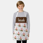 Cute Cupcake Swirls Chocolate Pink Whisk Kinder Schort (Gedragen)