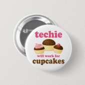 Cute Cupcake Techie Ronde Button 5,7 Cm (Voorkant /achterkant)