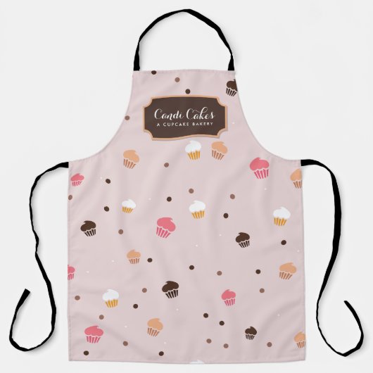 Cute Cupcakes Bakery Pattern Roze Schort (Voorkant)