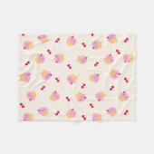 Cute Cupcakes & Cherries Fleece Deken (Voorkant (Horizontaal))