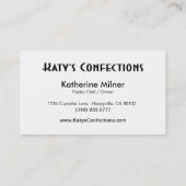 Cute Cupcakes: Confecties Fancy desserts Pastries Visitekaartje (Achterkant)