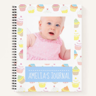 Cute Cupcakes Custom Baby Photo Journal Notitieboek