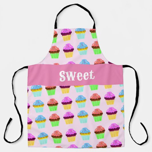 Cute Cupcakes Deluxe Pattern Schort (Voorkant)