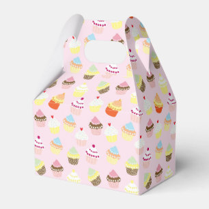 Cute Cupcakes Pattern Pastel Pink Bedankdoosjes