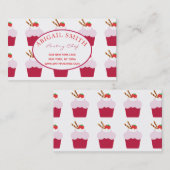 Cute Cupcakes Pattern Personalized Visitekaartje (Voorkant / Achterkant)