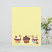Cute Cupcakes Polkadots Letterhead Briefhoofd (Staand voorkant)