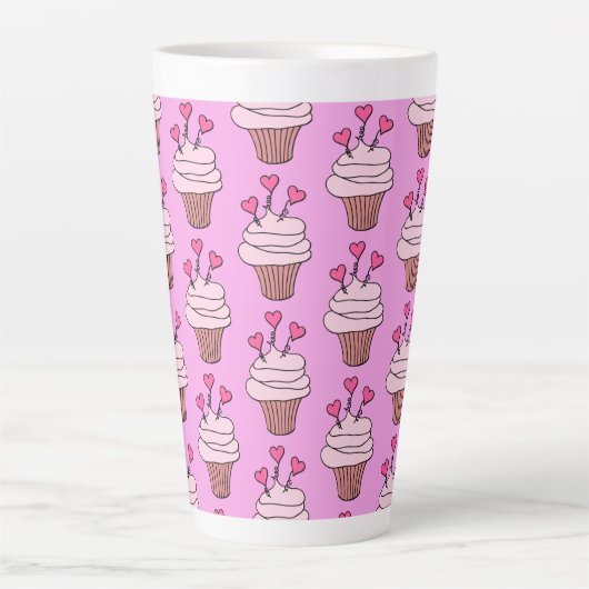 Cute Cupcakes Roze Latte Mok (Voorkant)