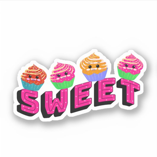 Cute cupcakes sticker (Voorkant)