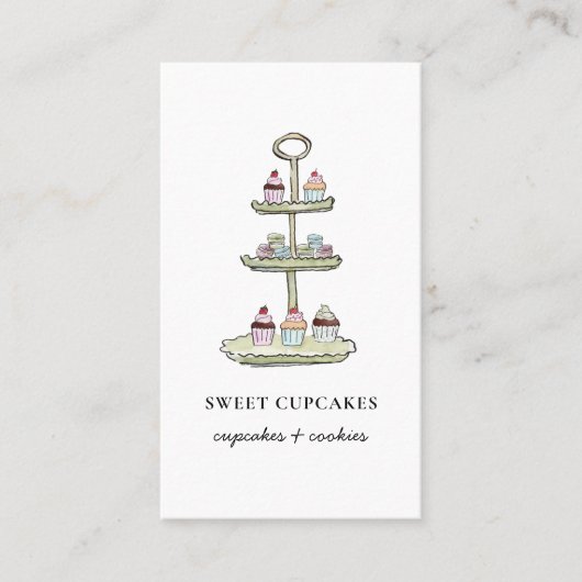 Cute cupcakes Viennoiseries carte de visite (Devant)