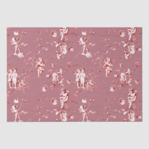 Cute Cupid Angels Floral Roos Gold Tissuepapier