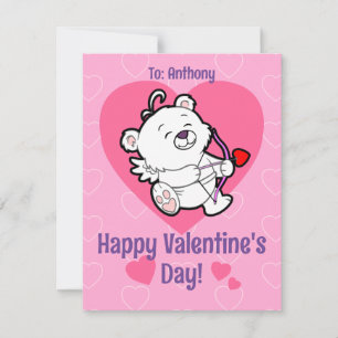 Cute Cupid Beer Valentijnsdag Kaart