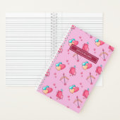 Cute Cupid Boog en Pijl Hart Patroon Retro Liefde Notitieboek (Binnen)