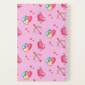 Cute Cupid Boog en Pijl Hart Patroon Retro Liefde Notitieboek (Achterkant)