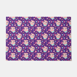 Cute Cupid Pig Whit Heart Patroon Deurmat