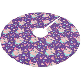 Cute Cupid Pig Whit Heart Patroon Kerstboom Rok