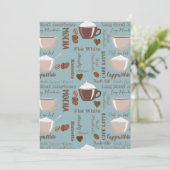 Cute Cups Cream Caffeine Graans Brown Heart Bedankkaart (Staand voorkant)