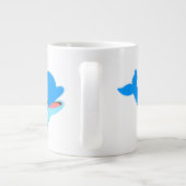 Cute Curious Cartoon Dolphin Extra Grote Beker (Achterkant)