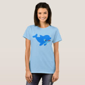 Cute curious Cartoon Dolphin Women T-Shirt (Voorkant volledig)