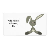 Cute Curious Cartoon Rabbit Shipping Label (Voorkant)