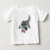 Cute Curious Cartoon Wolf Baby T-Shirt (Voorkant)