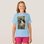 Cute Curious Cat Kitten Prying Eyes Photo - Raglan T-shirt (Voorkant volledig)