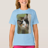 Cute Curious Cat Kitten Prying Eyes Photo - Raglan T-shirt (Voorkant)