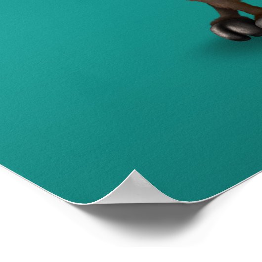 Cute Curious Moose Nerd Wearing Glasses Turquoise Poster (Hoek)