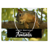 Cute & Curious Squirrel Natuur Foto: Birthday Groot Cadeauzakje (Voorkant)