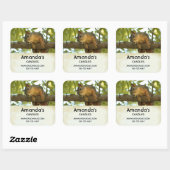 Cute & Curious Squirrel Natuur Foto - Business Vierkante Sticker (Vel)