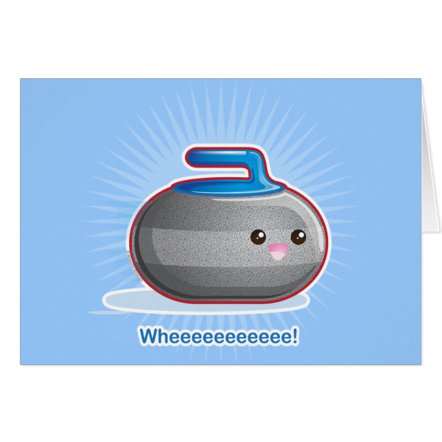 Cute Curling Stone (Voorkant Horizontaal)