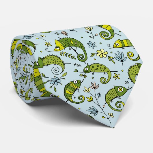 Cute Curly Chameleon Reptile Lovely Lizard Stropdas (Opgerold)